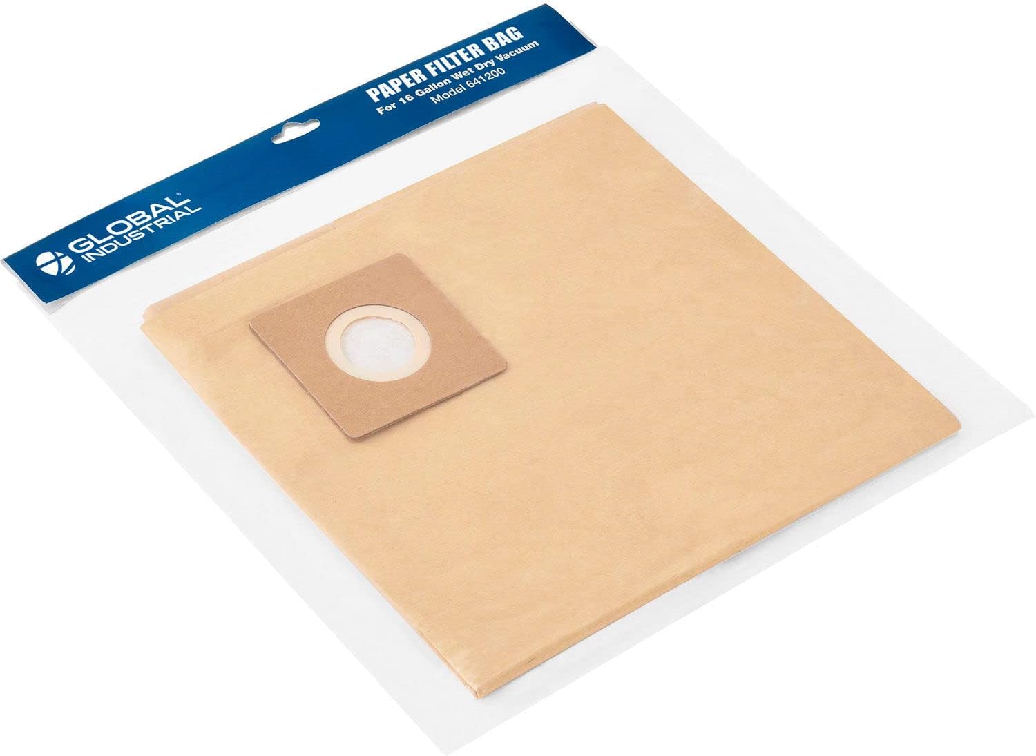 Global Industrial Paper Filter Bag for 16 Gallon Wet Dry Vacuum, Lot of 5
