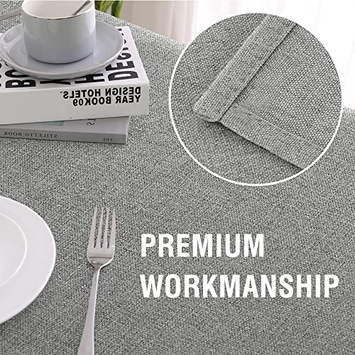 Linen Textured Table Cloths Rectangle 60 X 84 Waterproof Premium Solid Linen Woven Tablecloth Spill-Proof Linen Look Cover For Party Table Feature Extra Soft And Thick Fabric Wrinkle Free, Gray #TOP4
