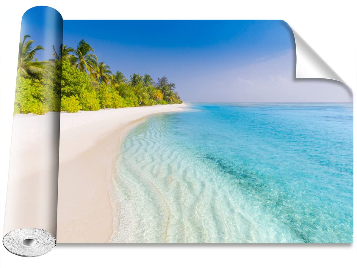Papier Peint Plage Tropicale Grand Format 416x254cm Rénovation Murale Moderne