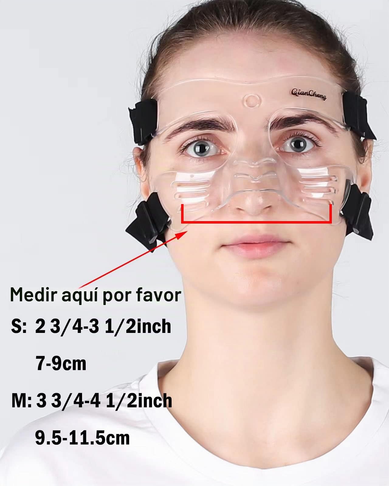 Qiancheng Protector facial para nariz rota para niños, adolescentes y mujeres, máscara facial ajustable con bolsa de transporte acolchada