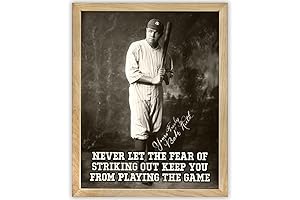 Never Let The Fear of Striking Out Baseball Sign