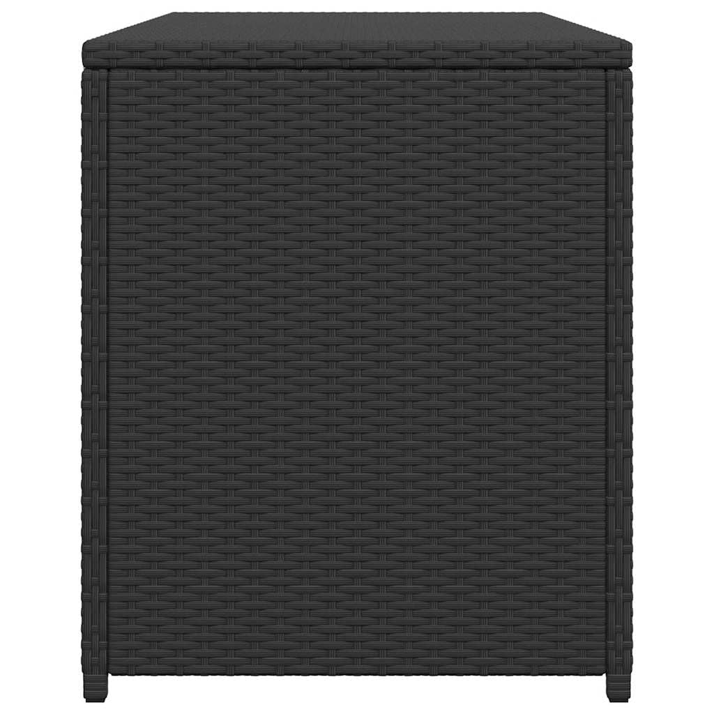 Garten-Auflagenbox Schwarz aus Poly Rattan 120x50x60 cm mit wasserdichtem Deckel und Stauraum für Kissen Aufbewahrung auf Balkon Terrasse Outdoor