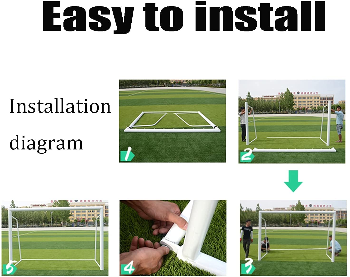 Porta da Calcio per Bambini Cremagliera da allenamento per bambini per giardino di casa Parco giochi per bambini Porta da calcio Porta da calcio in acciaio portatile all'aperto con rete pop-up HSWYJJP