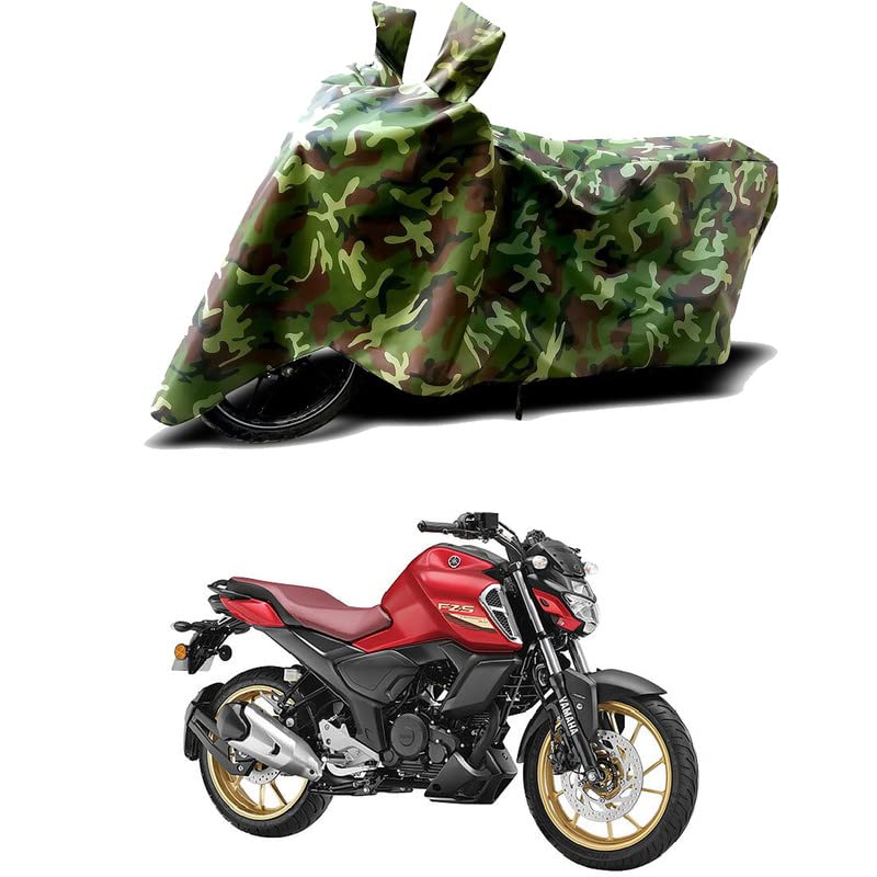 Image of 100% Water Resistant Bike Scooty Two Wheeler Body Cover Compatible for Yamaha FZS-FI V3 DLX /UV-Rays /Heat Protection /Birds Dropping /Scratchproof /Dust Proof /Waterproof /All Varient[Green MJ]