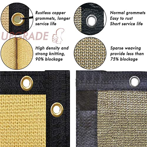 Upgrade Privacy Screen Fence 5' X 50' Shade Cover With Brass Grommets Heavy Duty Perfect For Outdoor Back Yard-Sand #TOP3