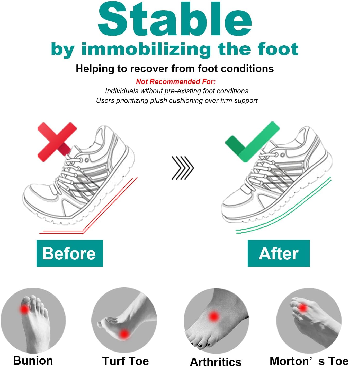 Carbon Fiber Insole 1 Pair, for Turf Toe Hallux Rigidus Limitus Pain Relief and Foot Fractures Recovery, Rigid Thin Plate Orthotics Shoe Inserts for Men Size 9.5-10 Women Size 10.5-11 - Image 2