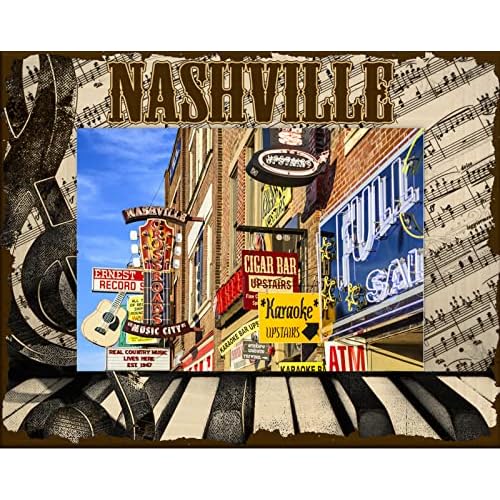 Saddle Mountain Souvenir Nashville Music Laser Engraved Wood Picture Frame Landscape (4 x 6)