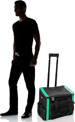 Miniatura 5 de Tienda Basics - Bolsa de herramientas con ruedas, negra, 20 bolsillos