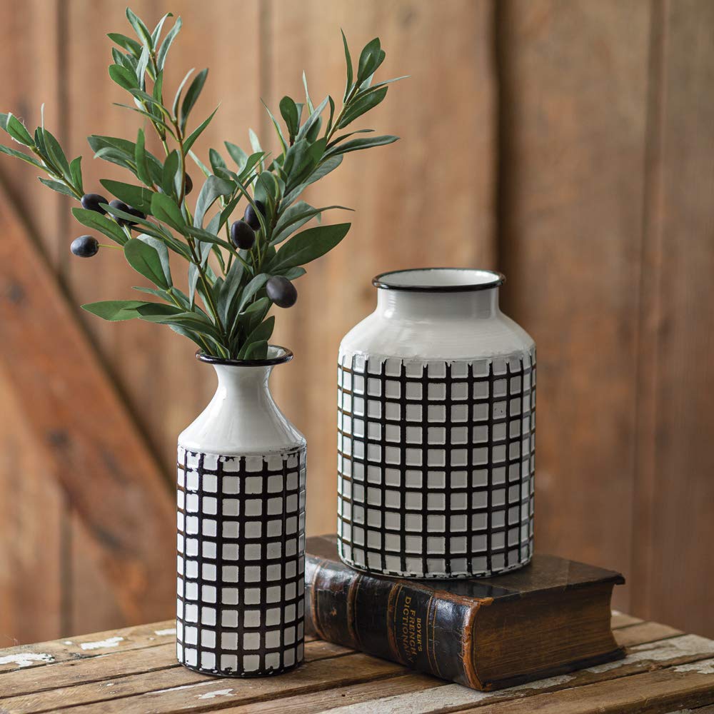 Amazon.co.jp: CTW Home Collection 770407 格子柄花瓶 高さ8.25インチ