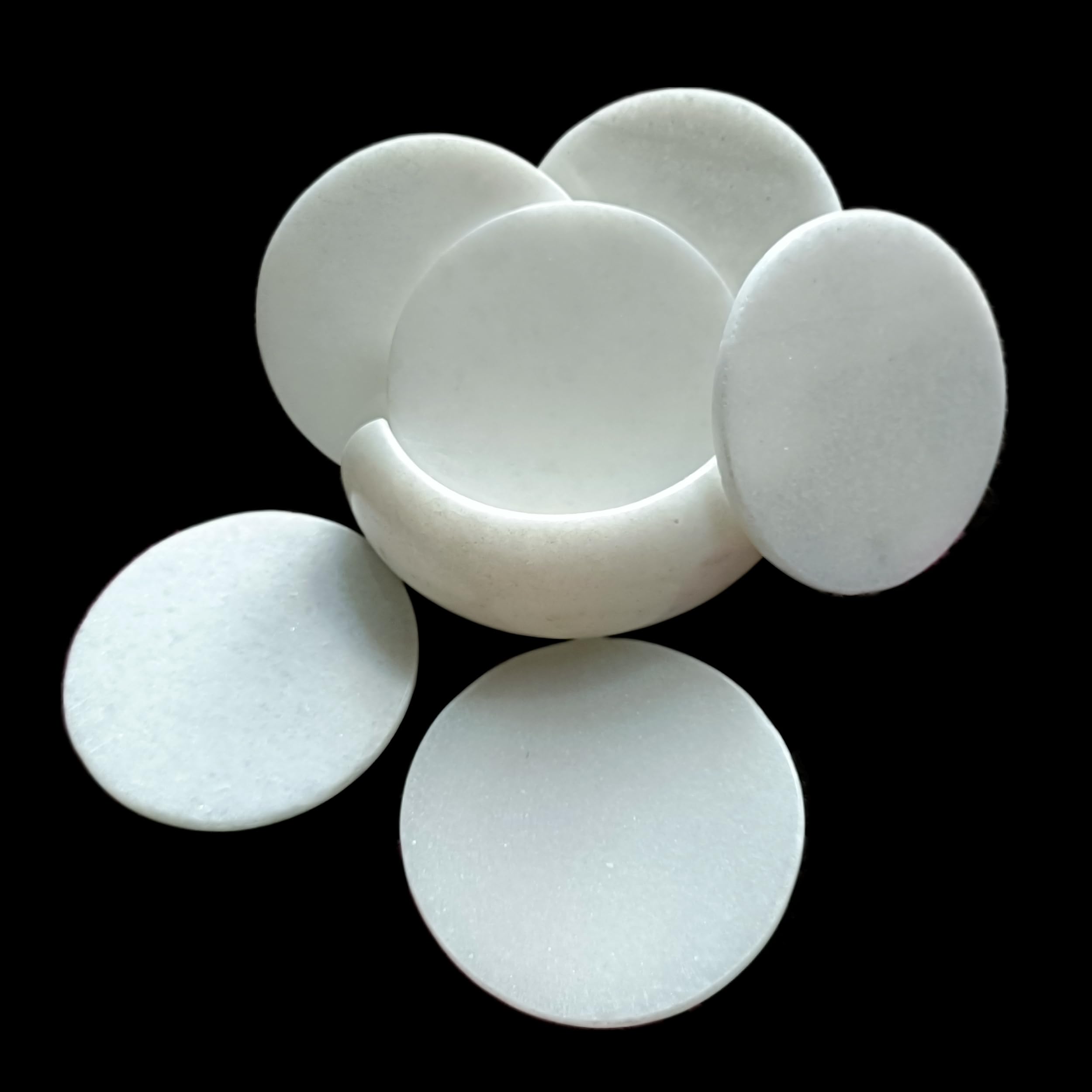 Sous-verres marbre blanc ArtEra pour protéger vos meubles des taches d'eau