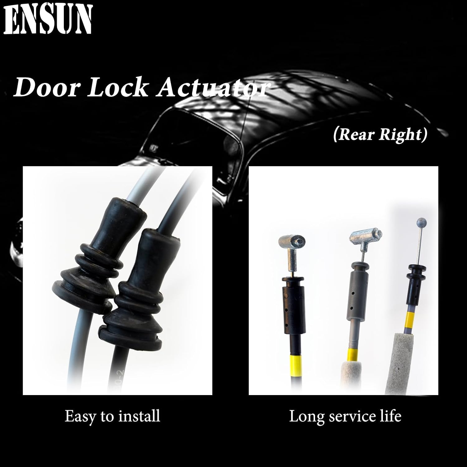 Ensun Power Door Lock Actuator w/Cable Asembly Rear Right Passenger Side Compatible with Elantra 2017 2018 2019 2020 81420-F2000 81420F2000