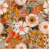 HAOKHOME Boho Wallpaper Peel and Stick Floral Retro Orange Pink Colorful