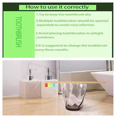 Miniatura 6 de Cepillo de dientes de bambú para niños 10 unidades cerdas suaves cepillos de dientes para niños respetuoso del medio ambiente vegano mango de madera