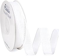 Vista 1 de Ribbli - Cinta de arpillera blanca con alambre, 1 pulgada x 20 yardas continuas, cinta blanca con alambre para coronas, arcos grandes, decoración