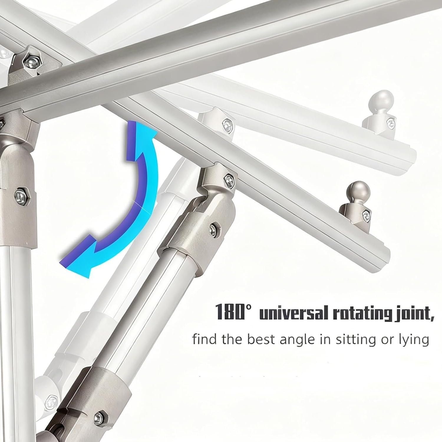 Soporte de marco de bordado, aro de aluminio plegable de 70 cm, ángulo y altura ajustables para coser