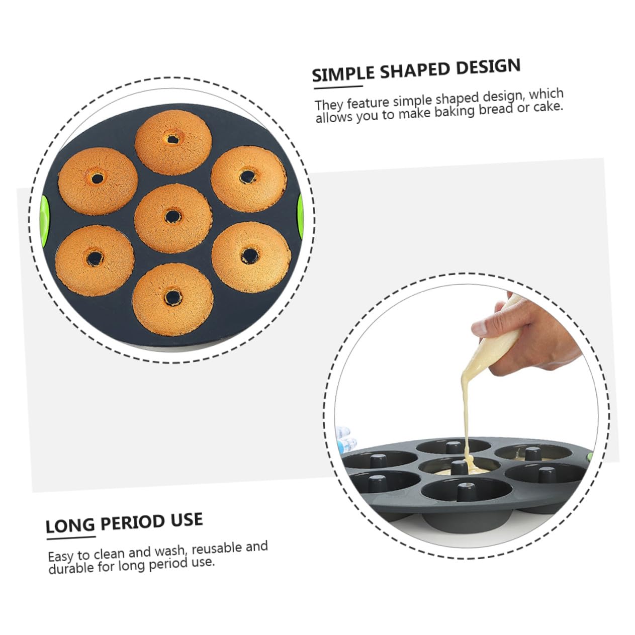 Kit de 5 Moldes de Silicona Flexibles para Hornear Pasteles y Bizcochos, Fáciles de Limpiar, Adecuado para Amantes Repostería en Cocina