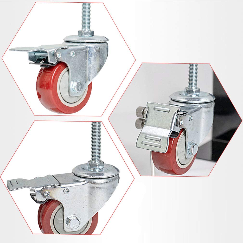 Set 4 STK Lenkrollen 3''/4'',Rollen für Möbel,Gewindestange M12 * 60mm,Kugellager Können um 360 Grad Gedreht Werden