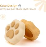 GeekShare Cat Paw Shape Thumb Grip Caps,Compatible with Nintendo Switch & Switch Lite Only,Soft Silicone Joystick Cover,4PCS (Brown & Yellow)