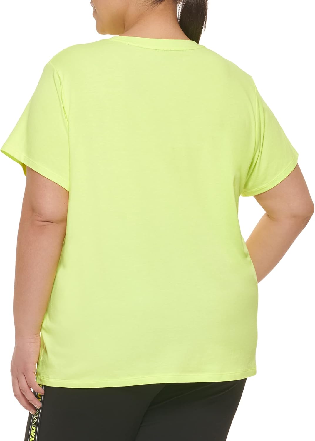 DKNY Womens Two Tone Split Logo Short Sleeve T-Shirt - Image 3