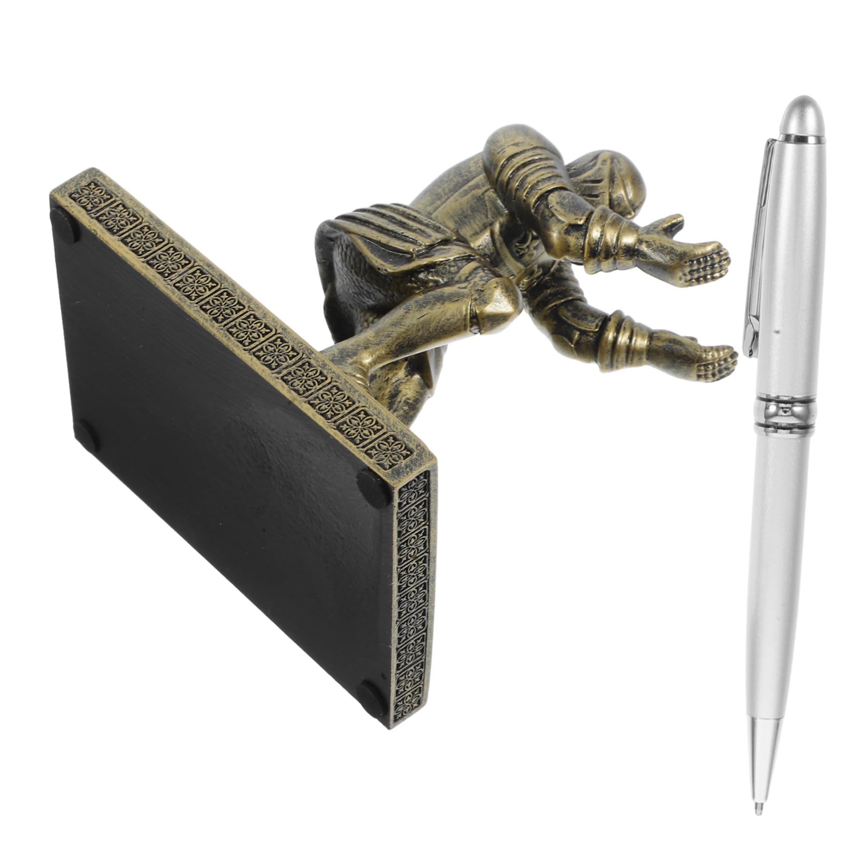 Hemobllo Portapenne Design Armatura Espositore Penne Da Scrivania Portapenne Cavaliere Vintage Organizzatore Penne Stabilmente Decorazione Ufficio Elegante