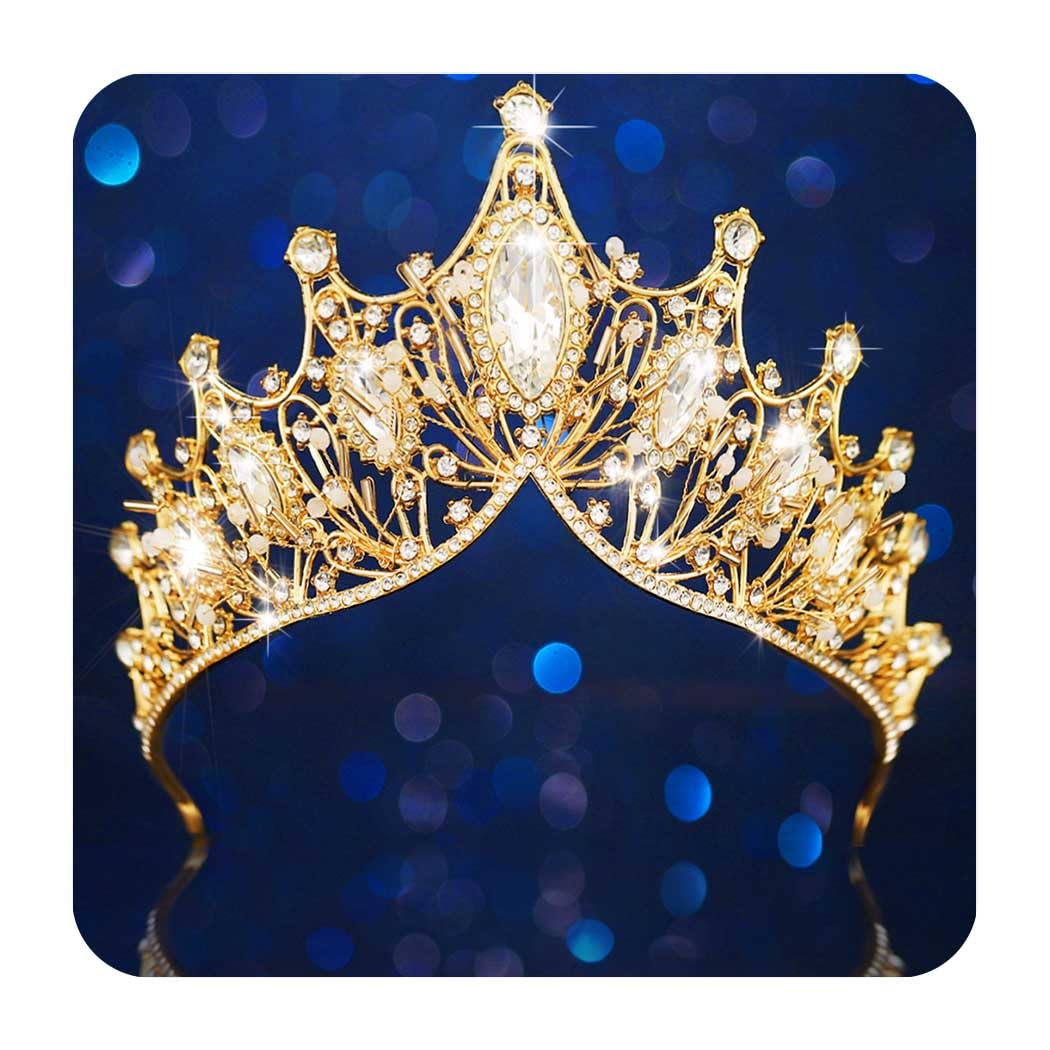 Unicra Silver Princess Crown Quinceanera Tiara Bridal Wedding Rhinestone Crowns for Women