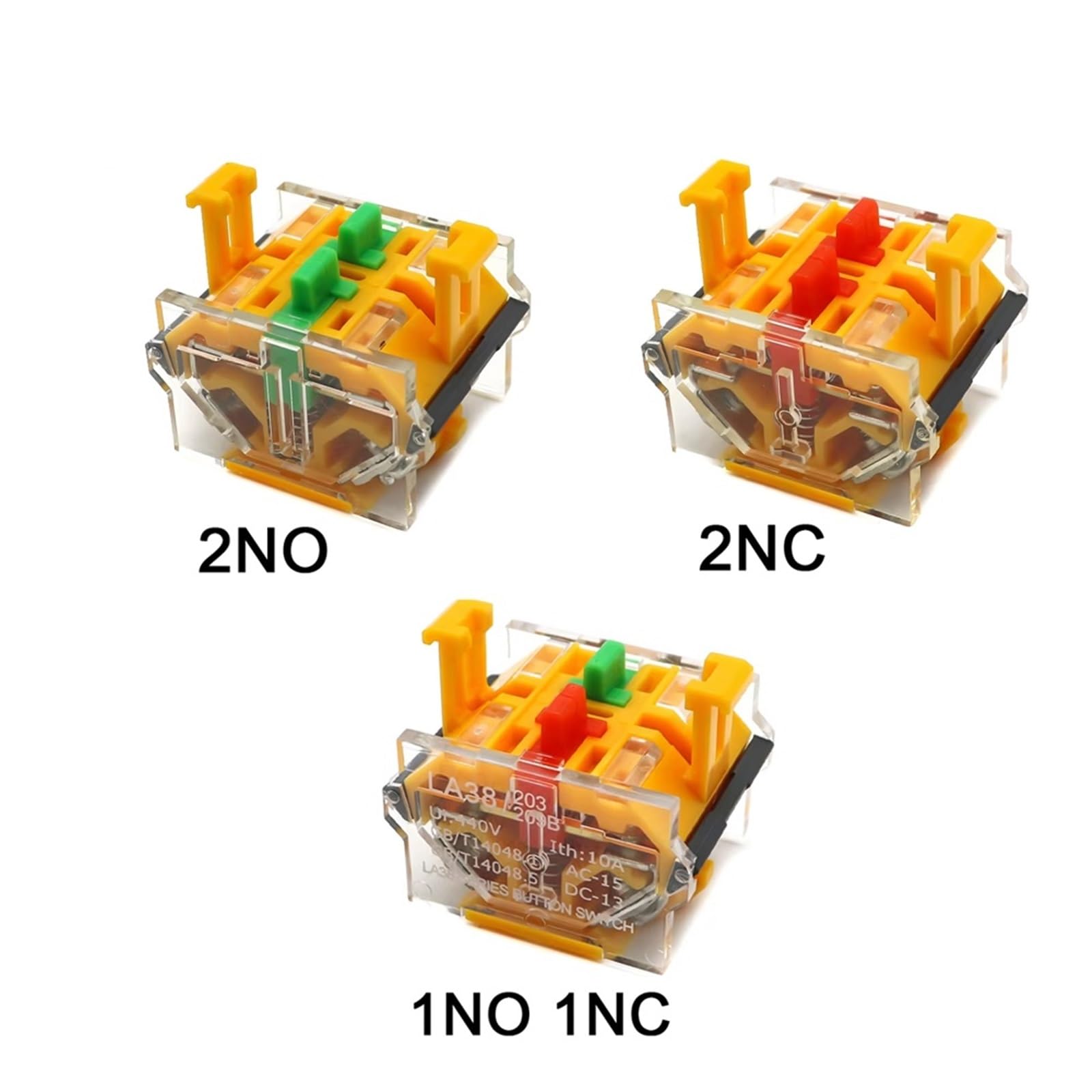 Interruptor giratorio LA38-11X2 con enclavamiento momentáneo, 2 o 3 posiciones, DPST, 10 A, 400 V, interruptor de encendido, 1 unidad(Green short handle,(Momentary) Reset,2 Position)
