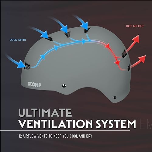 Miniatura 5 de STOMP Casco de patineta - Forro extraíble Ventilación Multideporte Scooter Patinaje en línea para jóvenes y adultos