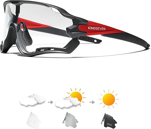 KINGSEVEN Gafas de ciclismo para hombres y mujeres, bicicletas, deportes, MTB, bicicleta de carretera, lentes fotocromáticas LS-911