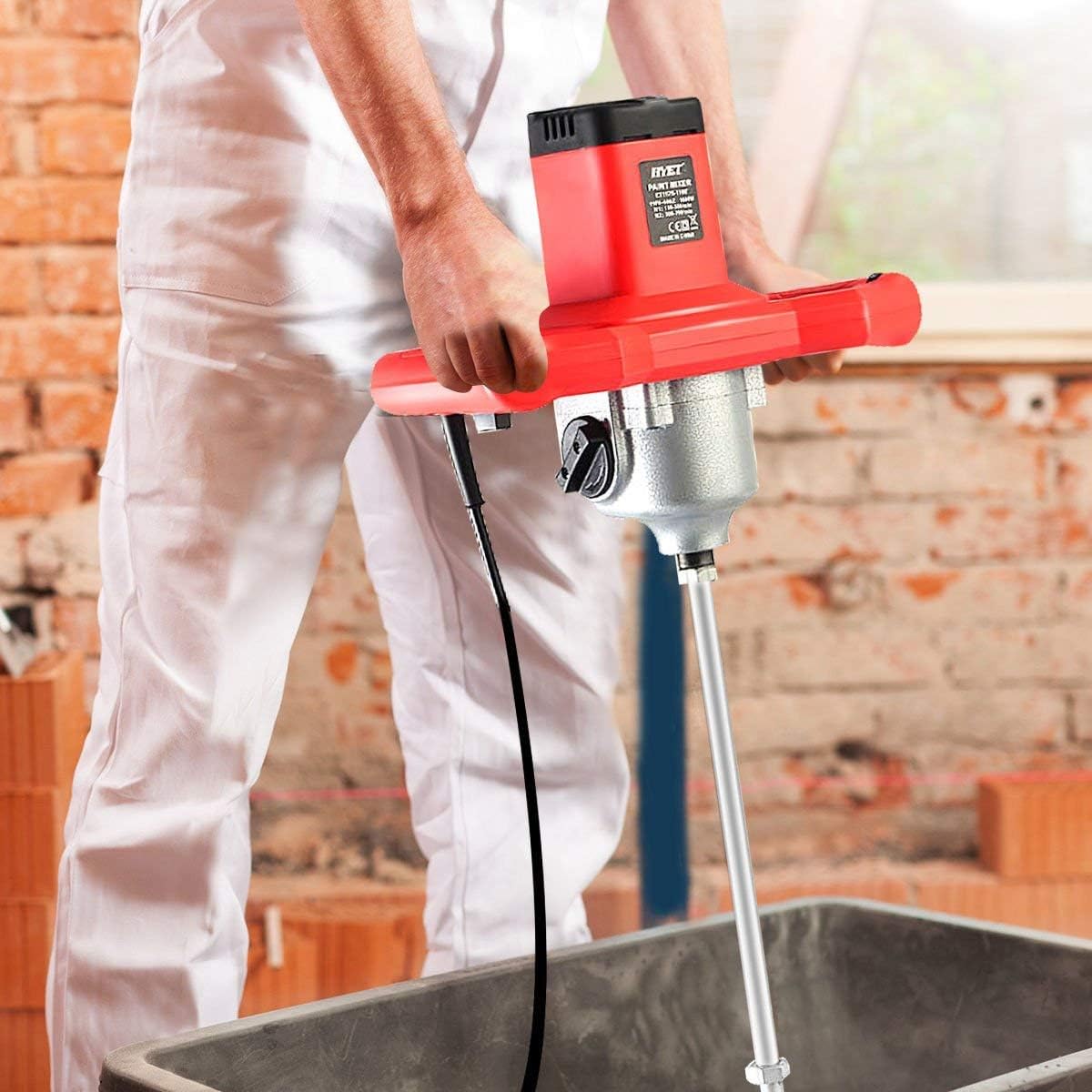 Hоttеѕt Sаlе GOFLAME 1600W Mortar Mixer Handheld Electric Pro Mixer Stirring Tool Adjustable 7 Speed 120V for Cement Plaster Grout Paint Mortar, 110V Electric Cement Mixer