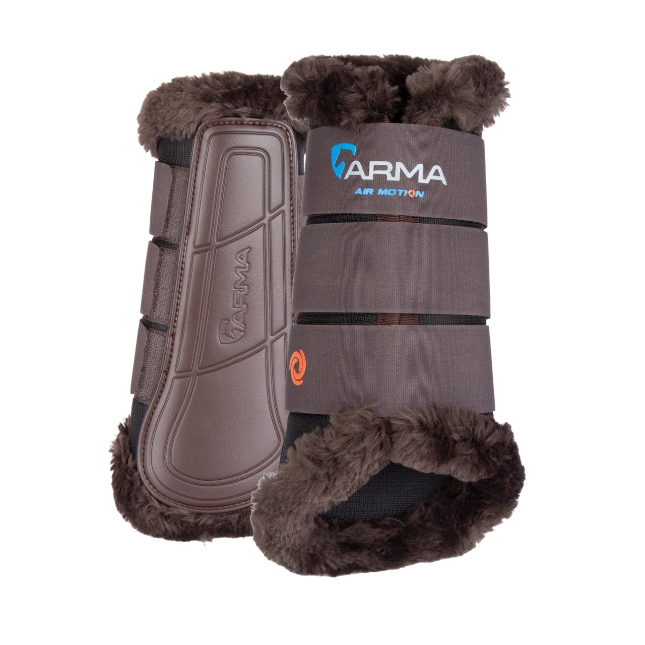 Shires Arma Air Motion SupaFleece Brushing Boots - Black or Brown Small Pony Brown