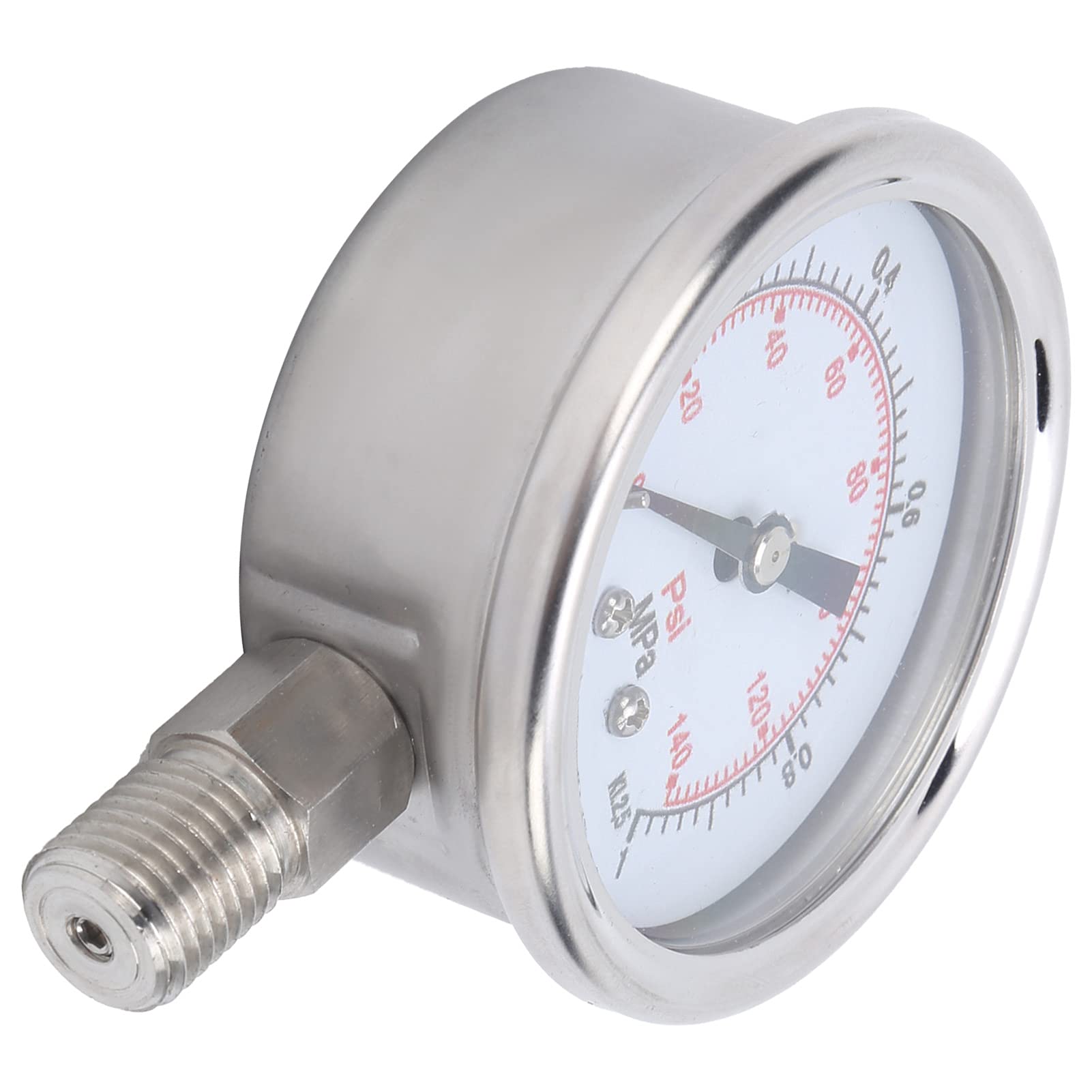 Manometro Industriale Misuratore di Pressione in Acciaio Inossidabile Misurazione Accurata 0‑.0MPa con Filettatura M14x1.5 Installazione Verticale Copertura Quadrante Trasparente