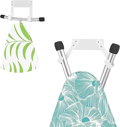 Miniatura 10 de JUYSON Soporte para tabla de planchar para montaje en pared, colgador de almacenamiento para tabla de planchar para lavanderías, juego de plancha y