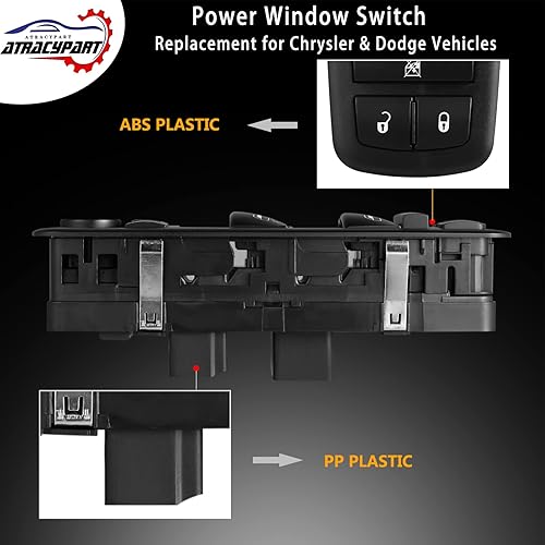 Miniatura 7 de Interruptor maestro de ventana eléctrica | 3 pines + 9 pines requiere verificación | Reemplazo para Dodge Ram 2012 – 2017, Grand Caravan, Chrysler