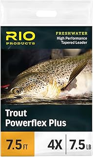 RIO Products Trout Powerflex Plus Leader, Pre-Tied Loop for Easy Rigging, High Performance Tapered Leader Line, Clear, 9FT, Pack of 3