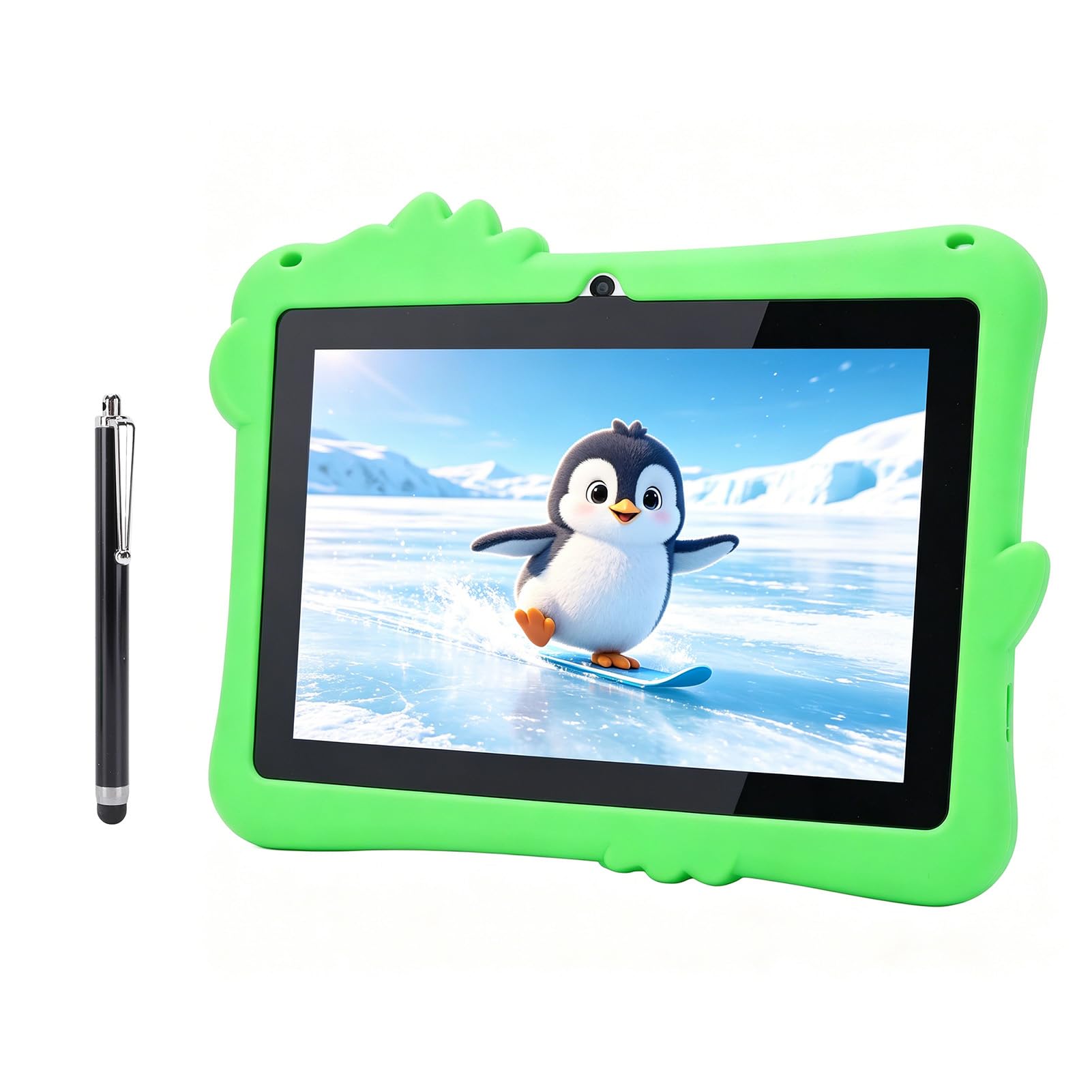 Karlak Tablet per Ragazzi Tablet per Ragazzi Apprendimento Bambini Schermo HD da 8 Pollici 2 GB 16 GB Doppia Fotocamera Supporto Regolabile Custodia Antiurt (Verde)