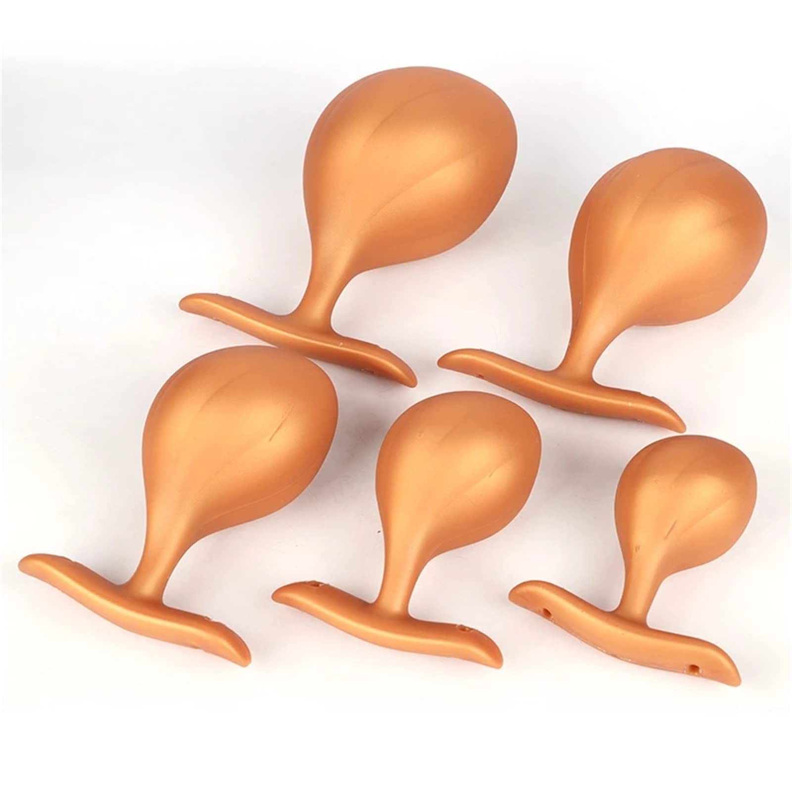 Plug anale in silicone con sfera in acciaio, dildo indossabile, plug anale con cintura a imbracatura, grandi perle anali, dildo anale dilatatore, giocattoli sessuali for donne e uomini(Gold-XXL