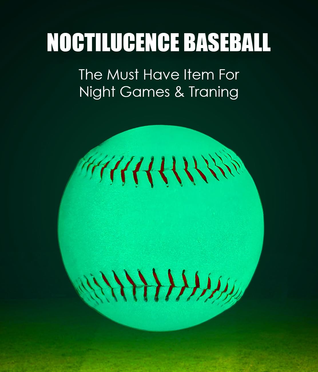DRIONO Handcrafted Glow-in-The-Dark Baseball – Noctilucent Official Size and Weight, Premium Leather, Ideal for Night Play, Training, and Collectors