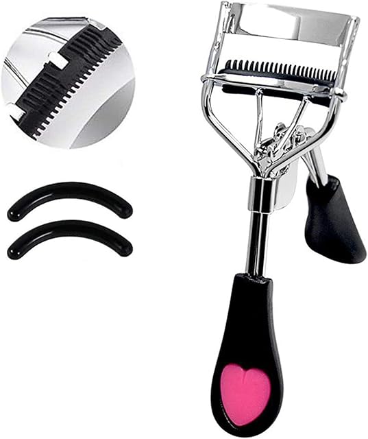 Pinkiou Eyelash Curler Lash Curling Tool False Lashes Accessory with Built in Comb(Black)