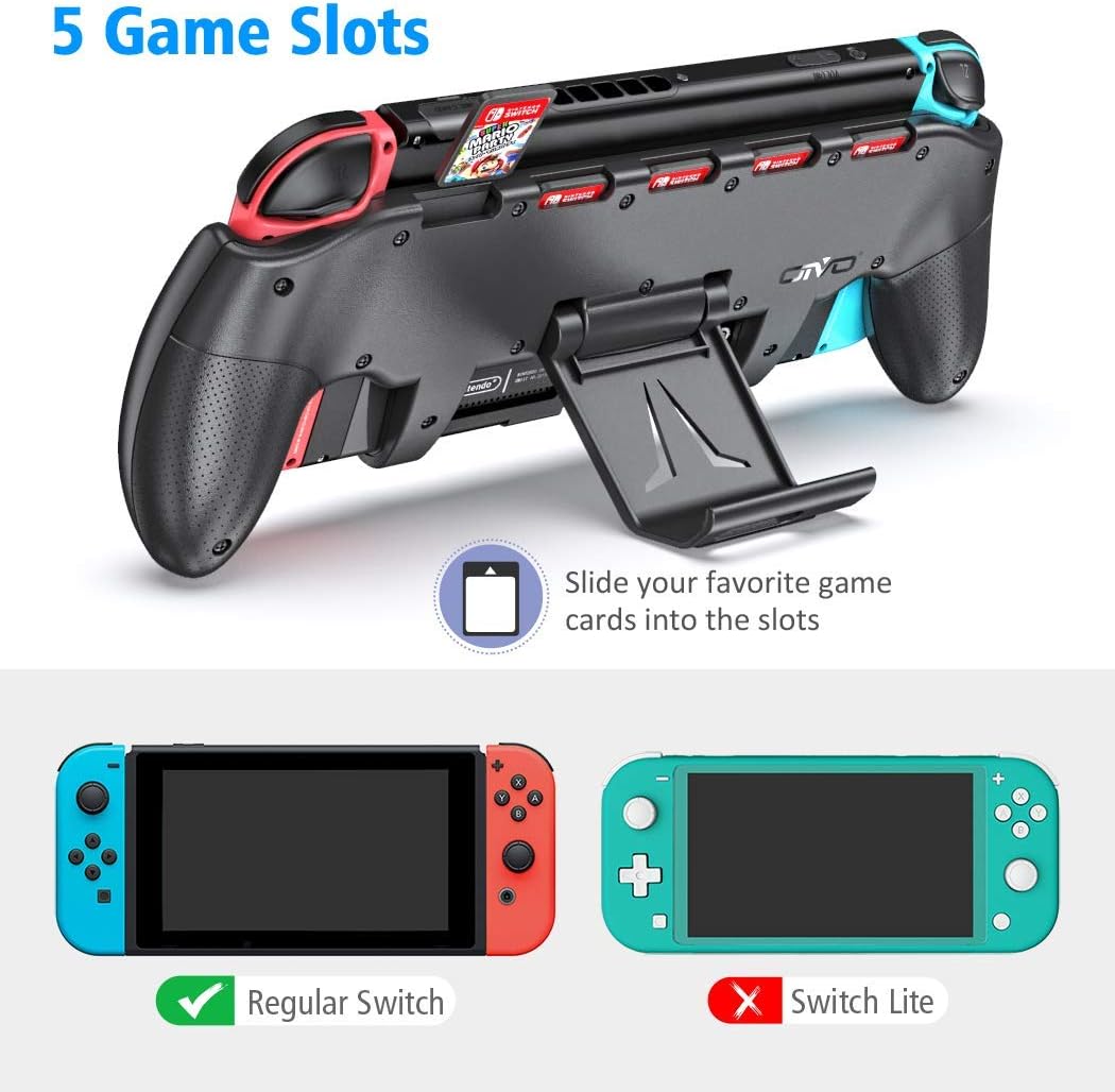 Switch Grips Bundle Accesories Kit Compatible with Nintendo Switch, OIVO 3 in 1 Grips Bundle with Comfort Grip, Asymmetrical Grip, Joy-Con Grip