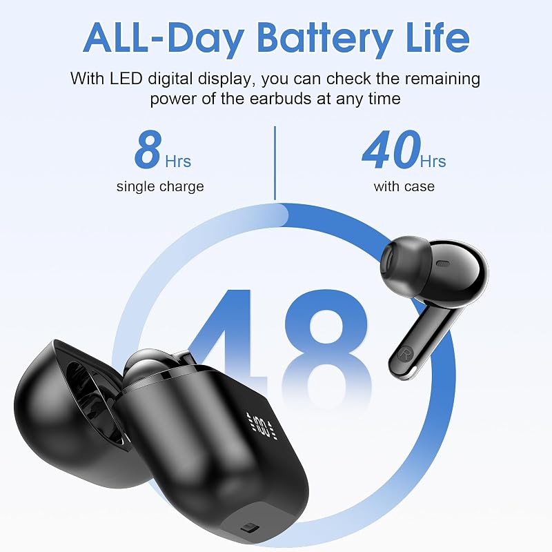 Wireless Earbuds Bluetooth 5.4 Headphones 48H Playback HiFi Stereo Ear Buds image 5