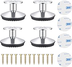EDu Adjustable Furniture Legs for Bed/Table Height Adjustment with Fixed Non-Slip, Durable Metal Legs for Raising Furniture Height, Two Installation Methods for Bed Legs, Table Legs, Sofa Legs, Set of
