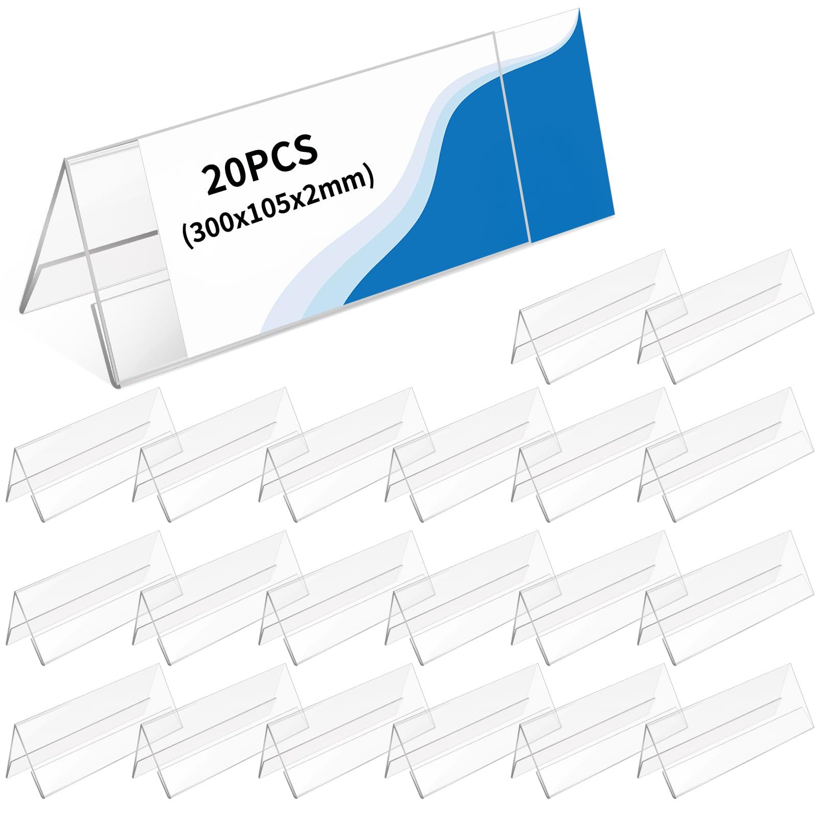 SWAWIS 20 Stück Acryl Namensschilder Tisch 30 x 10,5 cm 2 mm Stark