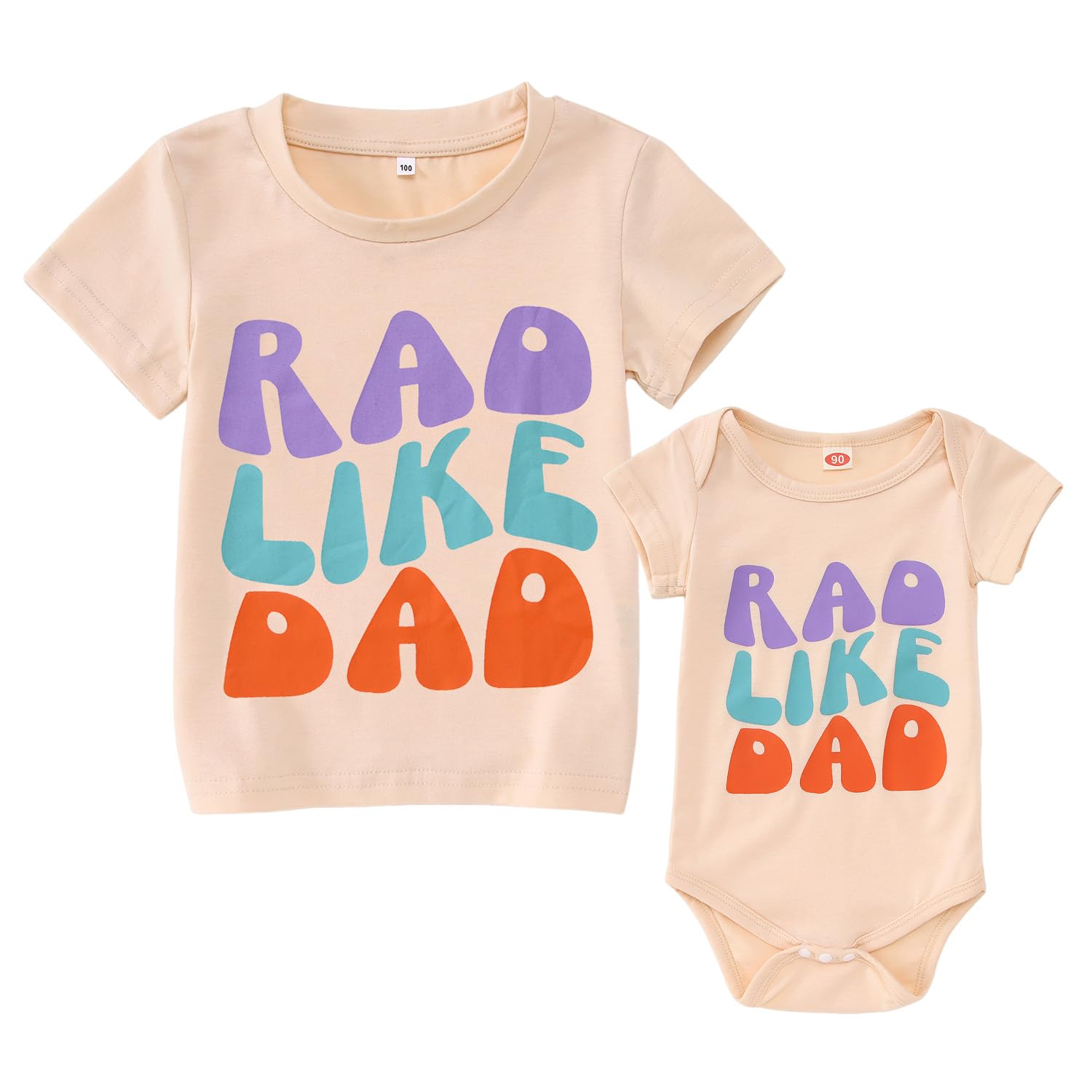 Toddler Baby Boy Girl Sibling Shirts Romper Rad Like Dad Short Sleeve T-Shirt Bodysuit Father's Day Matching Outfits