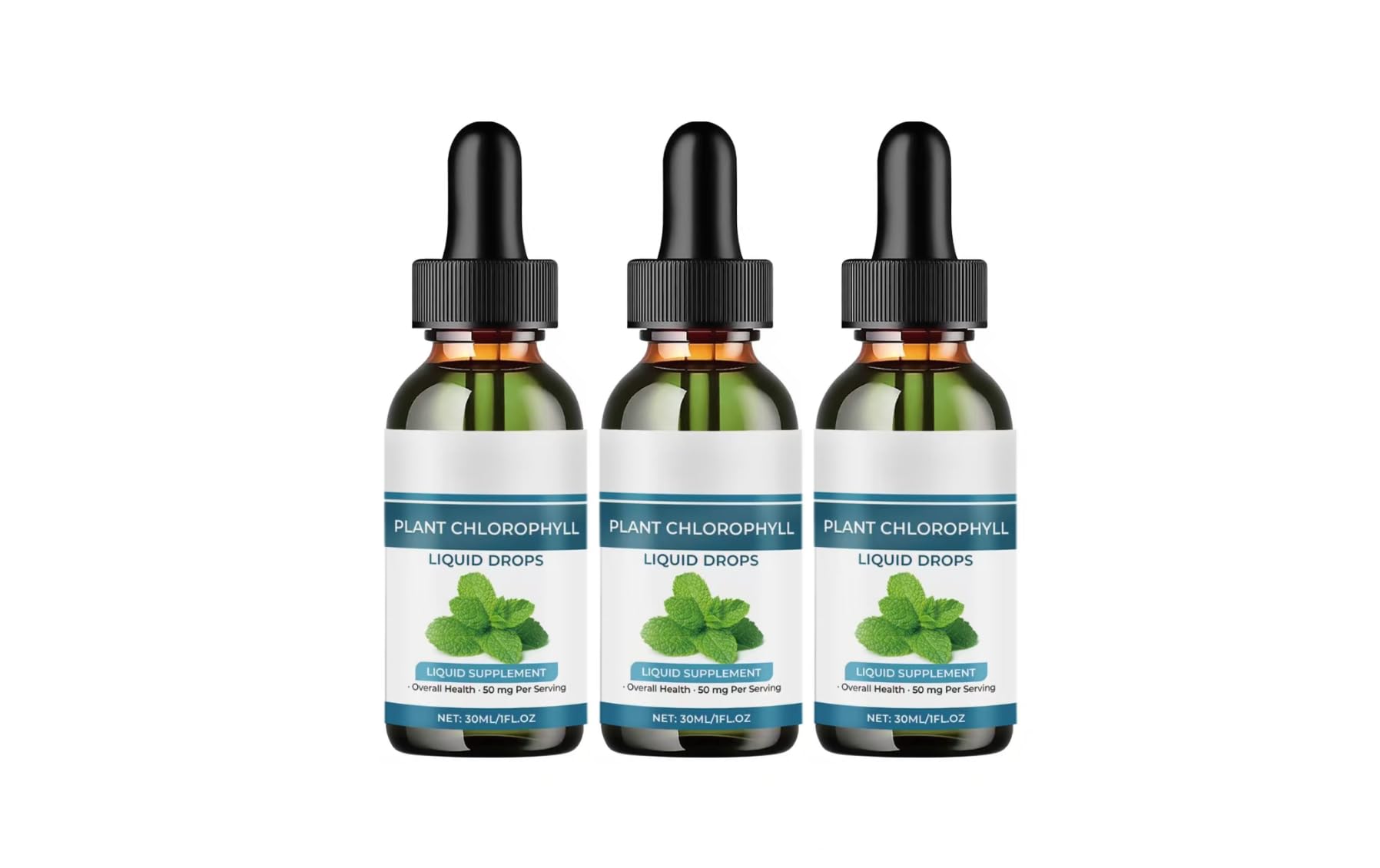 Liquide de chlorophylle végétale - Liquide de qualité supérieure pour un soutien antioxydant et une énergie naturelle, végétalien, sans OGM, 1 fl oz (30 ml),3PCS