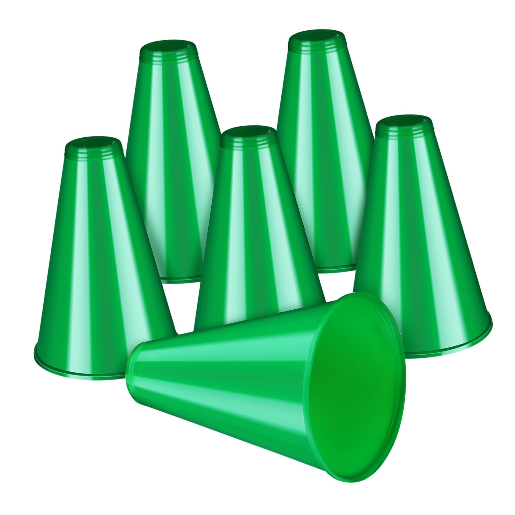 Ciieeo Cheer Megaphones Bulk 6 Pcs Large Plastic Megaphones Cheerleader Cone for Parties Sports