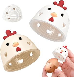 2 PCS Silicone Egg Brush Cleaner, Egg Washer for Fresh Eggs, Multipurpose Cleaning Egg Brush Tool for Egg Enthusiasts & Poultry Farmers (Khaki+Beige)