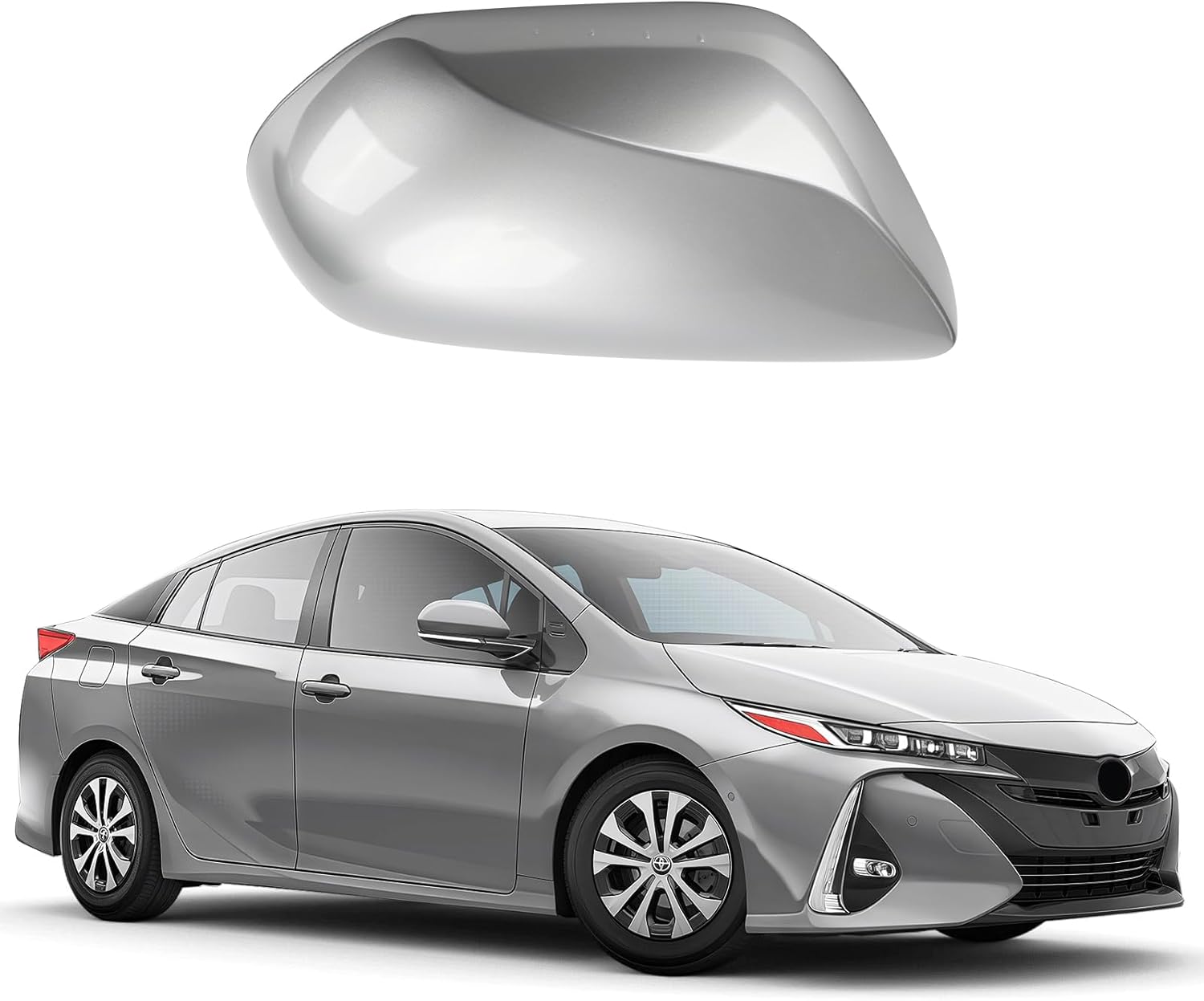 Left Driver Side Car Mirror Cap Cover Compatible with Toyota Prius 2016 2017 2018 2019 2020 2021, Direct Replacement, 87945-47060, Gray
