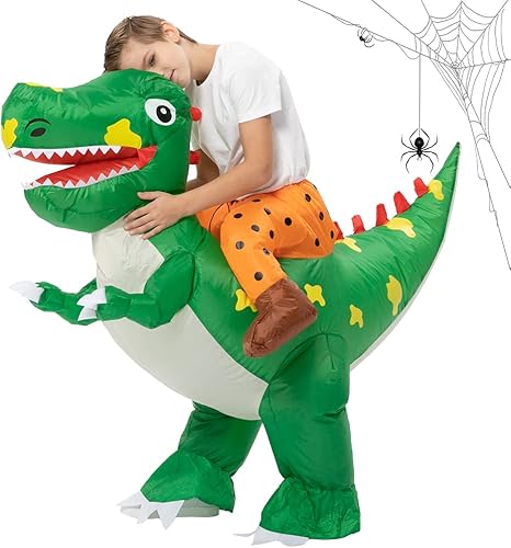 Miniatura 4 de Fasyou Inflatable Dinosaur Costumes for kids, Inflatable Costume Dinosaur Riding a T-Rex Air Blow-up Halloween Costumes for Boys Girls Riding Funny
