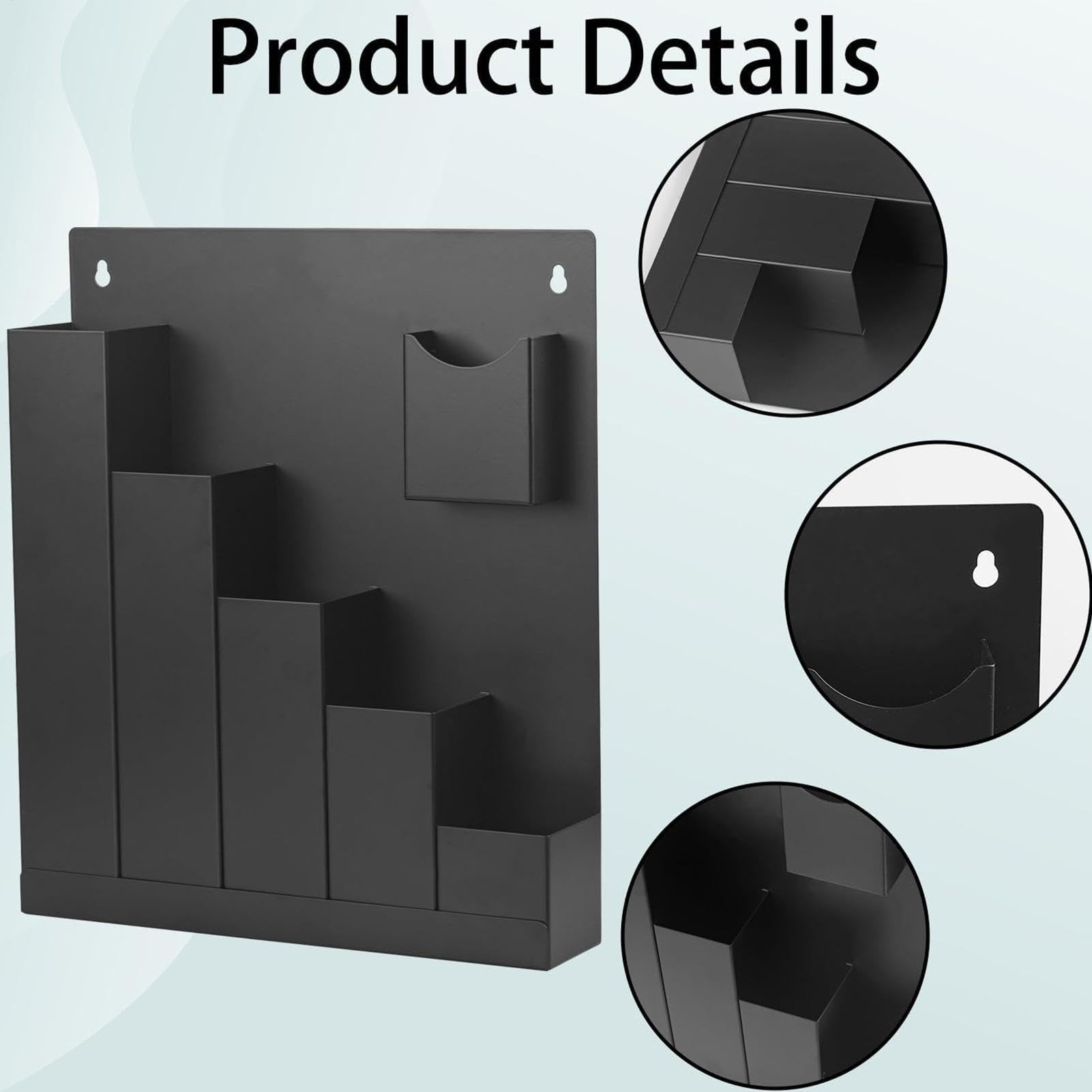 Portafascette A Parete Organizer a 6 tasche | Contenitore Per Fascette Elettriche Per Installatori Qualificati, Proprietari Di Casa, Home Office, Studio, Officina,