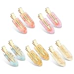 KesaPlan 10PCS No Bend Hair Clips, Jelly Glitter No Crease Hair Clips for Styling, Acrylic Resin Flat Duckbill Clips, Seamless Bang Hair Barrette for Women Girls Makeup Hairstyle Accessories